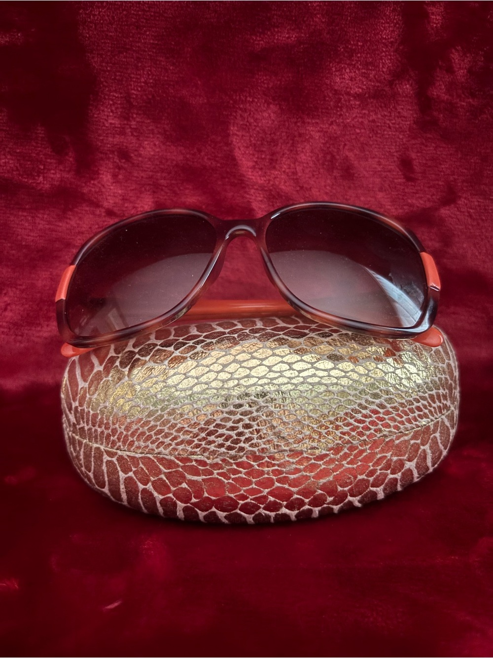 Cole Haan Women’s Oversized Sunglasses in Dark Brown and Orange